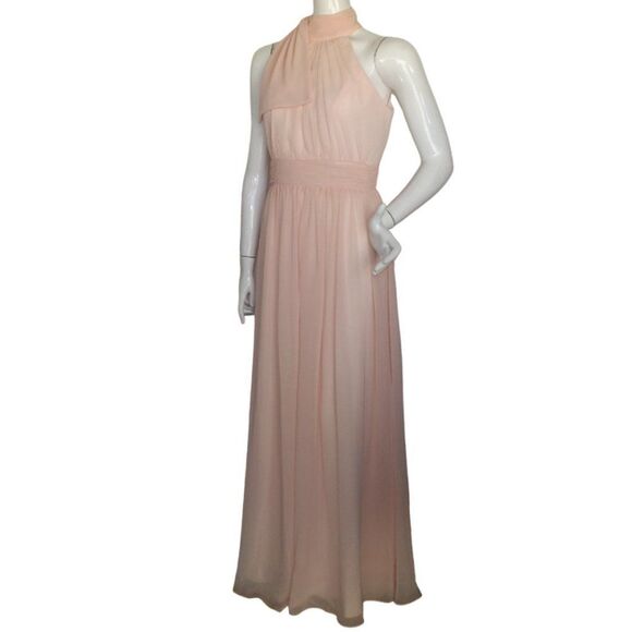 IEENA/MAC DUGGAL Gown, 6, Pastel Pink, FLAW, Sleeveless Maxi, Bow, Gathered - Picture 4 of 15